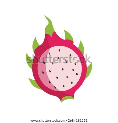 Dragon fruit slice on white background