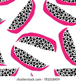 Dragon fruit slice pattern vector illustration flat desing