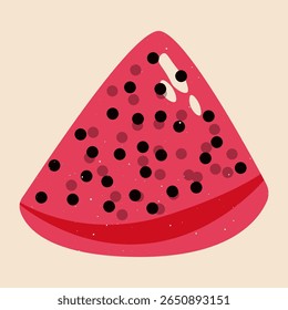 Dragon fruit slices. Exotic pink pitaya fruit, fresh ripe tropical pitahaya with seeds, healthy organic food risograph style. Vector cartoon illustration.