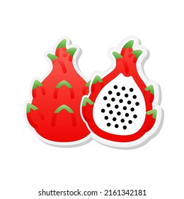 Dragon fruit sticker icon, Vector, Illustration.
