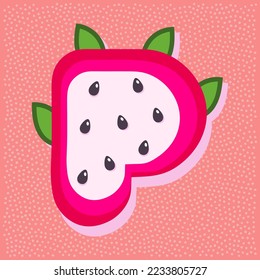 Dragon fruit style alphabet text, letter P