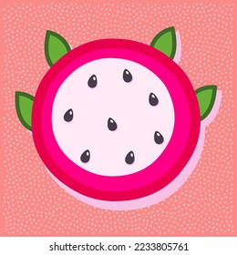 Dragon fruit style alphabet text, letter O