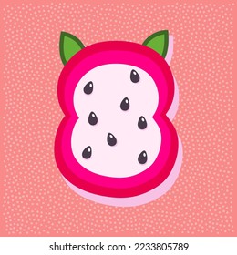 Dragon fruit style alphabet text, namber 8