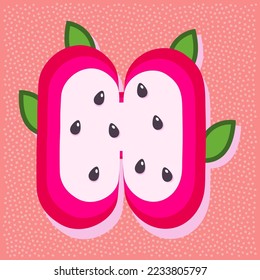 Dragon fruit style alphabet text, letter H