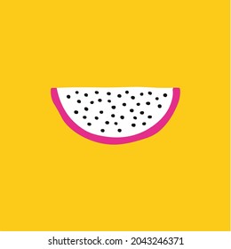 Dragon Fruit Symbol. Social Media Post. Fruit Vector Illustration.