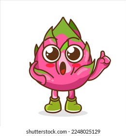 dragon fruit as a teacher, dragon fruit pointing up, dragon fruit raise hand