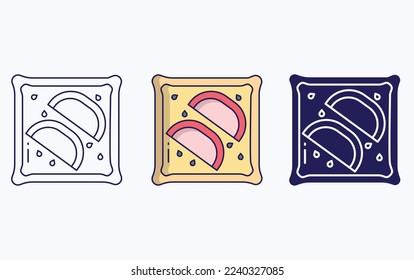 Dragon fruit toast illustration vector icon