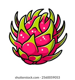 dragon fruit vector design illustration, dragon fruit icon, dragon fruit logo, dragon fruit, very good as a sticker.