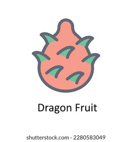 Dragon Fruit Vector  Fill outline Icons. Simple stock illustration stock