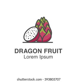 Dragon fruit vector icon. Tropical fruits illustration