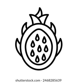 Dragon fruit Vector Line Icon Design
