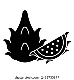 Drachenfrucht-Vektorgrafik auf trendigem Design