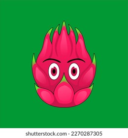 dragon fruit vector for product or cartoon design, a vector illustration design