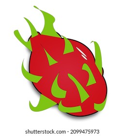 vector de fruto de dragón, vector de fruto de dragón sombreado, vector de fruto de dragón sobre fondo blanco