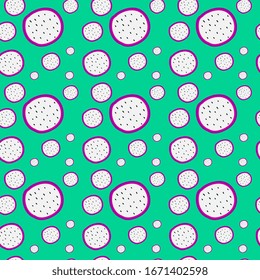 Dragon fruit wallpaper, illustration, vector on white background.