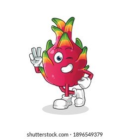 dragon fruit young boy character. cartoon mascot vector
