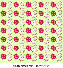 dragon fruits pattern background with different slice
