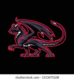 dragon full body mascot logo for team, community, esports, etc.