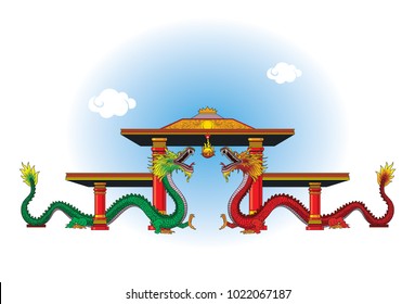 Dragon Gate.
This building is usually found in the Vihara or Pagoda, as a gateway to the house of prayer.