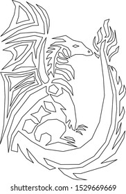 Dragon geometric modern design flat logo icon