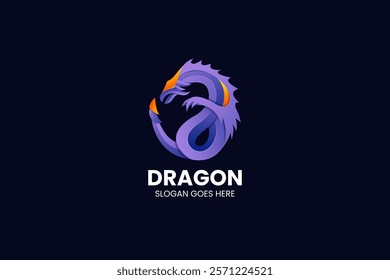 Dragon Gradient Colorful Logo. Vector Illustration