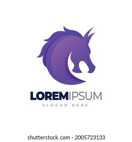 Dragon gradient logo template. Vector illustration