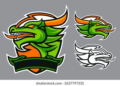 Dragon Green emblem logo football vector 2025 01