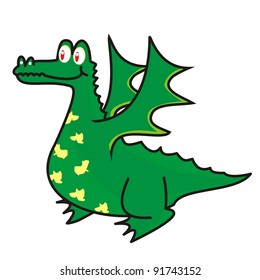 dragon,  green illustration, vector icon