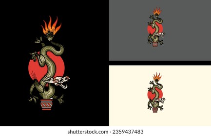 dragon green vector illustration mascot design