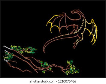 The dragon has flown up from a branch