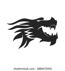 Dragon head Angry mascot Design Template Isolated