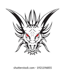 Dragon head in black and white style vector design. Suitable for Logo, brand, mascot, tattoo, etc.
Type: Vector Illustration.