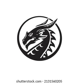 Dragon Head Circle Isolated On White Stock Vector (Royalty Free ...