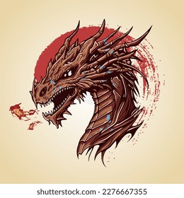 Dragon Head Detailed Amazing Vector Artwork