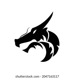 Dragon head drawing vector illustration
