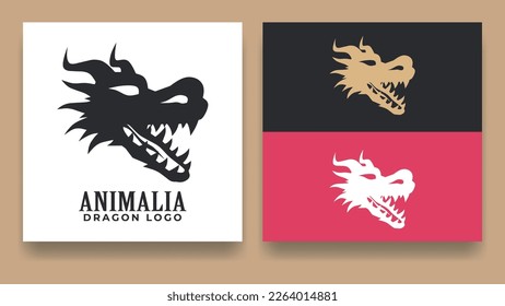Dragon head drawing vector illustration. Suitable for club logos, Tattoos. Logo concept vector illustration.