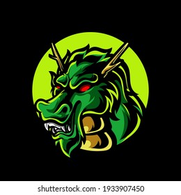 Dragon Head E Sport Mascot Logo