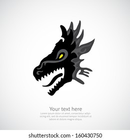 Dragon head element or symbol in vector
