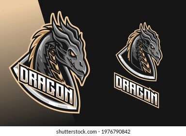 Dragon Head Esport Logo Illustration