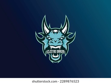 dragon head  esport logo team design 