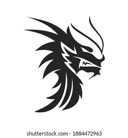 Dragon head Fire Angry mascot Design Template Isolated