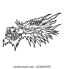 dragon head graphic design vector illustration,art tattoo sketch,hand draw,print use