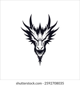 Dragon head hand drawn illustration artwork
