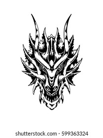 Dragon head. Hand drawn vector illustration