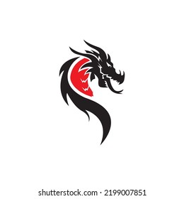 Dragon head icon logo, vector design illustration 