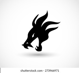 Dragon head icon vector