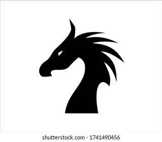 dragon head icon vector isolated