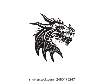 dragon head icon vector, dragon logo designs template