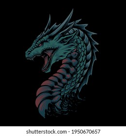 the dragon head illustration design