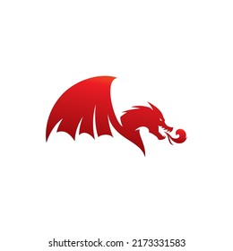 Dragon Head illustration with gradient color, dragon logo vector icon